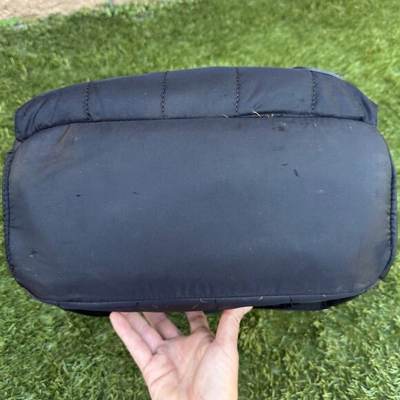 Pajar Twill Dome Quilted Puff Backpack Black Neutral Laptop Pocket Luggage Strap - Picture 6 of 13